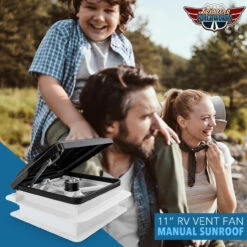 11" X 11" RV Roof Vent Fan Black Lid -Auto Parts Shop leisure coachworks 11 x 11 rv roof vent fan black lid 72752.1671214916