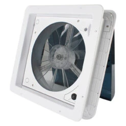 14" X 14" RV Roof Vent 2-Way 1 Speed Fan With Manual Riser And Smoked Lid -Auto Parts Shop leisure coachworks 14 x 14 rv roof vent 2 way 1 speed fan with manual riser and smoked lid 66947.1642098608