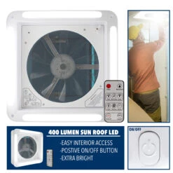 14" X 14" RV Roof Vent 2-Way 6 Speed Fan With Powered Riser Rain Sensor Led Remote And Smoked Lid -Auto Parts Shop leisure coachworks 14 x 14 rv roof vent 2 way 6 speed fan with powered riser rain sensor led remote and smoked lid 00350.1642098960