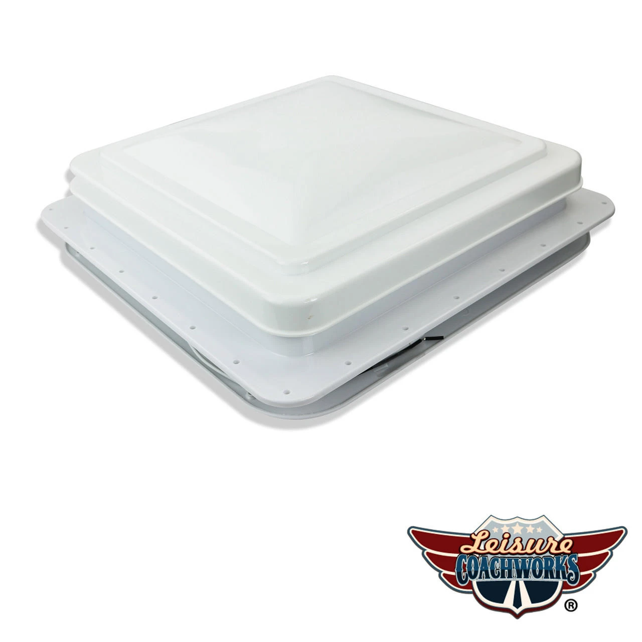 Leisure CW 14" RV Roof Vent 12 Volt Power FAN W/ WHITE Lid Inner Garnish Ring W 2 Leisure CW 14" RV Roof Vent 12 Volt Power FAN W/ WHITE Lid Inner Garnish Ring W - Image 2