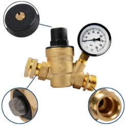 RV Camper Water Pressure Regulator Brass LEAD FREE Adjustable Pressure Gauge -Auto Parts Shop leisure coachworks rv camper water pressure regulator brass lead free adjustable pressure gauge 78543.1642095106