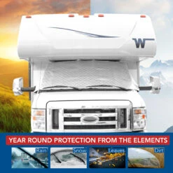 RV Sunshade Silver Windshield Cover 4 Layer Insulation For Class C Ford 1997-2021 -Auto Parts Shop leisure coachworks rv sunshade silver windshield cover 4 layer insulation for class c ford 1997 2021 24365.1642097513