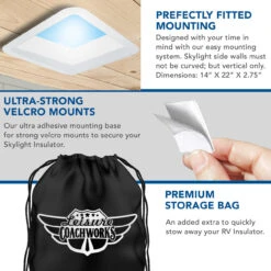 Shower RV Skylight Insulator | Fits 14x22 RV/Camper Skylight -Auto Parts Shop leisure coachworks shower rv skylight insulator or fits 14x22 rvcamper skylight 00145.1644774274