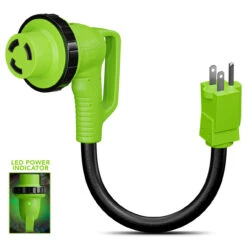 12" 90-Degree Dogbone RV Adapter 15 Amp Male And 30-Amp Female With Twist Lock And LED Indicator (15 Amp Male - 30 Amp Female Twist) 18 12" 90-Degree Dogbone RV Adapter 15 Amp Male And 30-Amp Female With Twist Lock And LED Indicator (15 Amp Male - 30 Amp Female Twist) -Auto Parts Shop leisure cords 12 90 degree dogbone rv adapter 15 amp male and 30 amp female with twist lock and led indicator 15 amp male 30 amp female twist 83177.1677294489