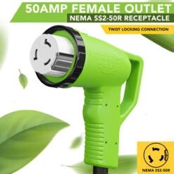 12" 90-Degree Dogbone RV Adapter 15 Amp Male And 50 Amp Female With Twist Lock And LED Power Indicator (15 Amp Male - 50 Amp Female Twist) -Auto Parts Shop leisure cords 12 90 degree dogbone rv adapter 15 amp male and 50 amp female with twist lock and led power indicator 15 amp male 50 amp female twist 58236.1671672538