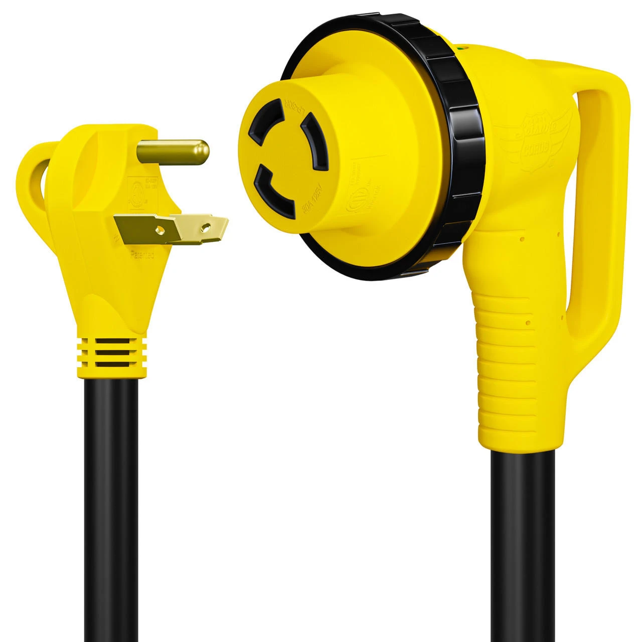 12" 90-Degree Dogbone RV Adapter 30 Amp Male And 30-Amp Female With Twist Lock And LED Indicator (30 Amp Male - 30 Amp Female Twist) 11 12" 90-Degree Dogbone RV Adapter 30 Amp Male And 30-Amp Female With Twist Lock And LED Indicator (30 Amp Male - 30 Amp Female Twist) - Image 11