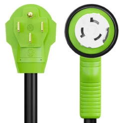 12" 90-Degree Dogbone RV Adapter 50 Amp Male And 50 Amp Female With Twist Lock And LED Power Indicator (50 Amp Male - 50 Amp Female Twist) -Auto Parts Shop leisure cords 12 90 degree dogbone rv adapter 50 amp male and 50 amp female with twist lock and led power indicator 50 amp male 50 amp female twist 74402.1684387315