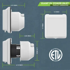 125V 30 AMP Power Plug Twist Lock Inlet With 3 Stainless Steel Pins, White -Auto Parts Shop leisure cords 125v 30 amp power plug twist lock inlet with 3 stainless steel pins white 42137.1653682835