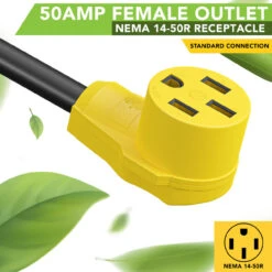 15 Amp Male To 50 Amp Female 12" Dogbone Adapter RV Electrical Converter Cord Cable -Auto Parts Shop leisure cords 15 amp male to 50 amp female 12 dogbone adapter rv electrical converter cord cable 22700.1679370502