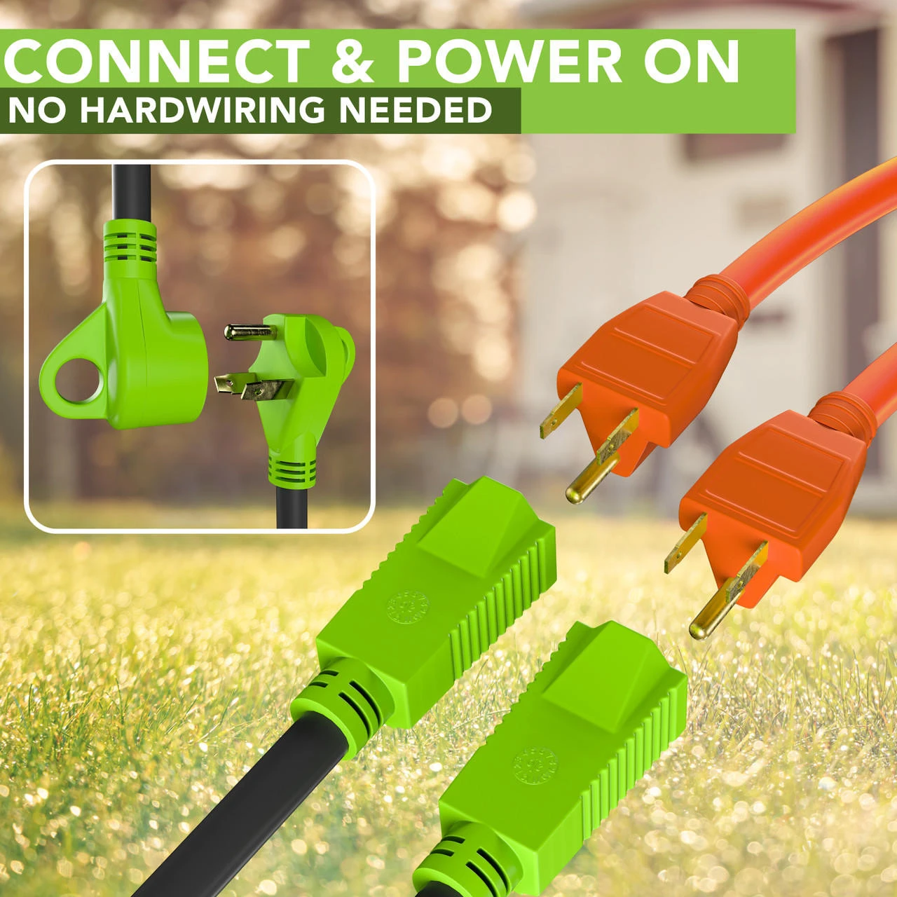 Leisure Cords 24'' RV Y Adapter Cord 30 Amp Male Plug To Two 15 Amp Female 2.5 Feet With Handle (30A Male To 2-15A Female) 7 Leisure Cords 24'' RV Y Adapter Cord 30 Amp Male Plug To Two 15 Amp Female 2.5 Feet With Handle (30A Male To 2-15A Female) - Image 7