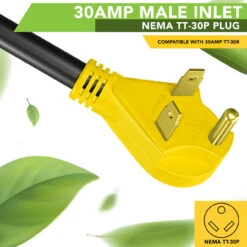 30 Amp RV Power Extension Cord With LED Power Indictor - 30 Amp Male To 30 Amp Female Standard Plug 10 Foot 12 30 Amp RV Power Extension Cord With LED Power Indictor - 30 Amp Male To 30 Amp Female Standard Plug 10 Foot -Auto Parts Shop leisure cords 30 amp rv power extension cord with led power indictor 30 amp male to 30 amp female standard plug 10 foot 39694.1682743928
