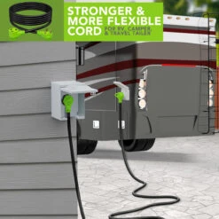 30 Amp RV Power Extension Cord With LED Power Indictor - 30 Amp Male To 30 Amp Female Standard Plug 15 Foot -Auto Parts Shop leisure cords 30 amp rv power extension cord with led power indictor 30 amp male to 30 amp female standard plug 15 foot 77344.1678315805