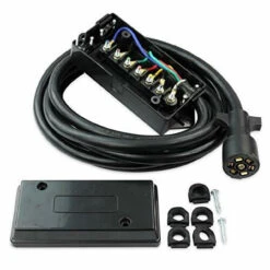7 Way Plug Inline Trailer Cord With 7 Gang Weatherproof Junction Box (12-Foot)