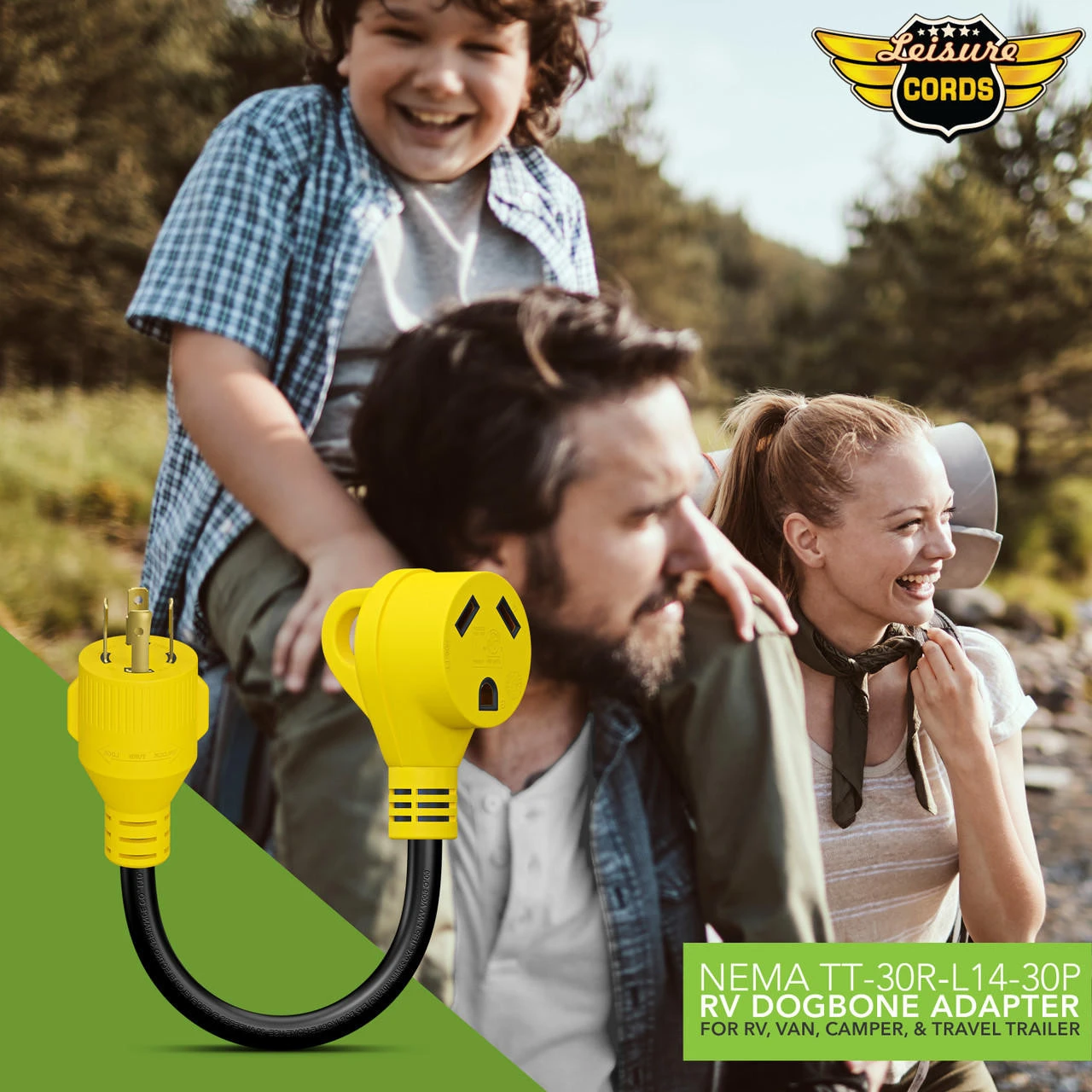 Gen RV 18" 30 AMP Locking 3 Or 4 Prong Plug To Standard RV TT-30R Receptacle Generator Adapter With Grip 12 Gen RV 18" 30 AMP Locking 3 Or 4 Prong Plug To Standard RV TT-30R Receptacle Generator Adapter With Grip - Image 12