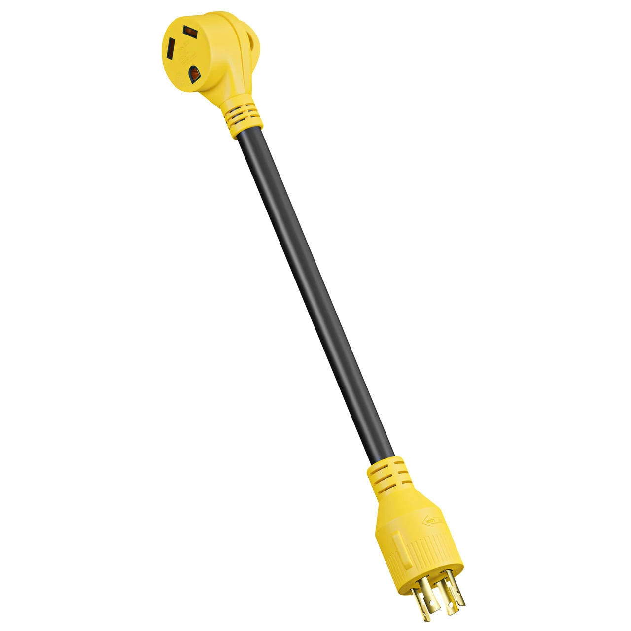 Gen RV 18" 30 AMP Locking 3 Or 4 Prong Plug To Standard RV TT-30R Receptacle Generator Adapter With Grip 9 Gen RV 18" 30 AMP Locking 3 Or 4 Prong Plug To Standard RV TT-30R Receptacle Generator Adapter With Grip - Image 9