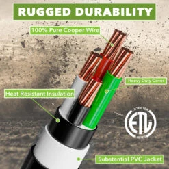 Gen RV 30 Amp Generator Cord, 4-Prong 10 Gauge Heavy Duty L14-30 Generator Power Cord Up To 7,500W -Auto Parts Shop leisure cords gen rv 30 amp generator cord 4 prong 10 gauge heavy duty l14 30 generator power cord up to 7500w 62848.1685771392