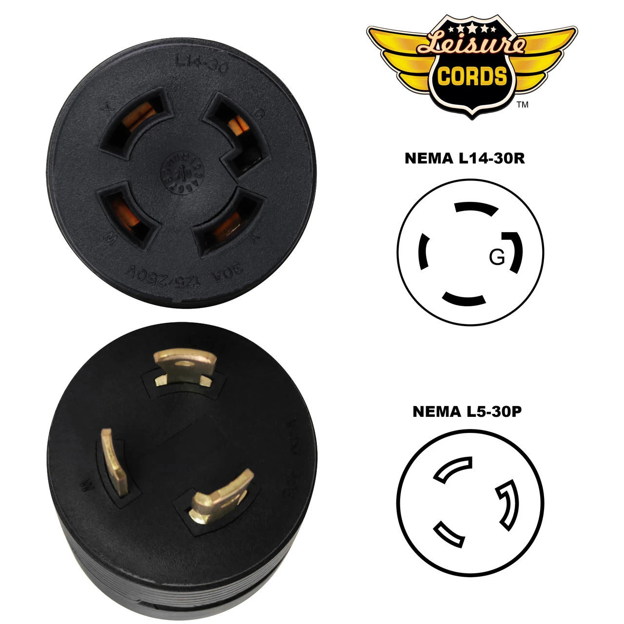 Generator Adapter 3 PRONG L5-30 Male To L14-30 Female 3 Generator Adapter 3 PRONG L5-30 Male To L14-30 Female - Image 3