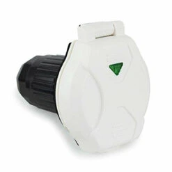 Leisure RV 125/250V 50 AMP Power Plug Twist Lock Inlet With 3 Stainless Steel Pins (White With LED)