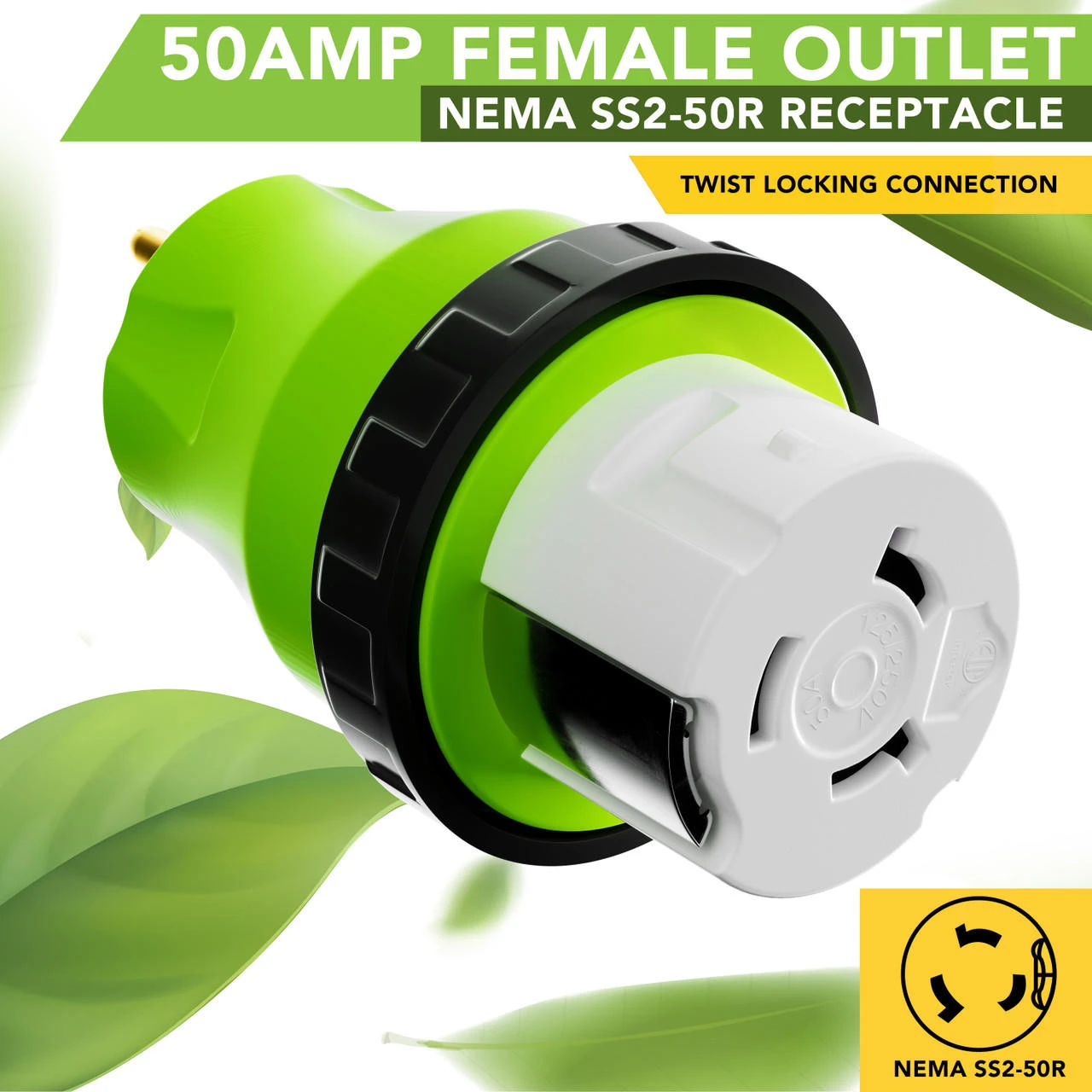 Locking Power Cord Adapter 30A Male To 50Amp Female Twist Power Cord Male To Female Camper Generator Cable Adapter Electrical Converter Plug 4 Locking Power Cord Adapter 30A Male To 50Amp Female Twist Power Cord Male To Female Camper Generator Cable Adapter Electrical Converter Plug - Image 4