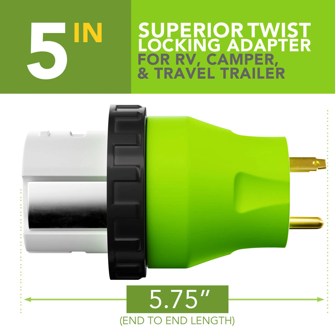 Locking Power Cord Adapter 30A Male To 50Amp Female Twist Power Cord Male To Female Camper Generator Cable Adapter Electrical Converter Plug 2 Locking Power Cord Adapter 30A Male To 50Amp Female Twist Power Cord Male To Female Camper Generator Cable Adapter Electrical Converter Plug - Image 2