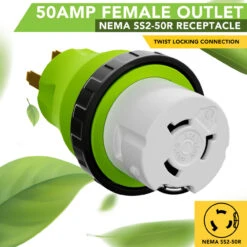 Locking Power Cord Adapter 50A Male To 50Amp Female Twist Power Cord Male To Female Camper Generator Cable Adapter Electrical Converter Plug -Auto Parts Shop leisure cords locking power cord adapter 50a male to 50amp female twist power cord male to female camper generator cable adapter electrical converter plug 82688.1687847816