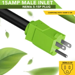 Power Cord Plug Adapter 15 Amp Male To 30 Amp Twist To Lock Female 12" RV Electrical Converter Cord Cable With LED Indicator Light -Auto Parts Shop leisure cords power cord plug adapter 15 amp male to 30 amp twist to lock female 12 rv electrical converter cord cable with led indicator light 16991.1677813486