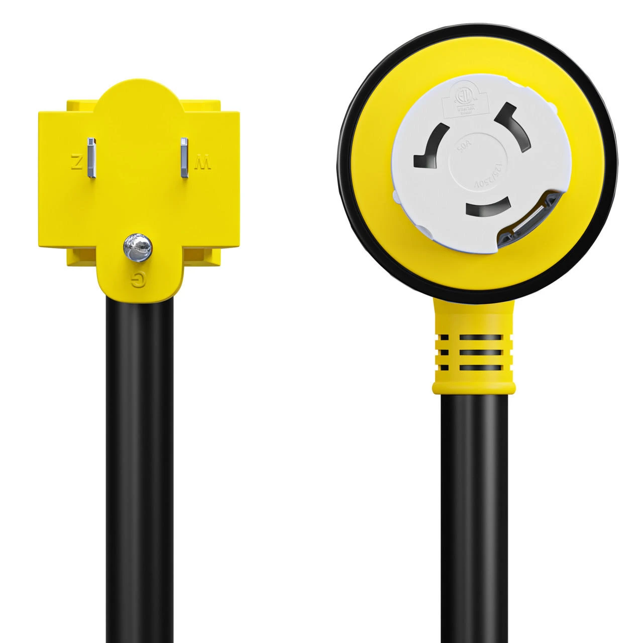 Power Cord Plug Adapter 15 Amp Male To 50 Amp Twist To Lock Female 12" RV Electrical Converter Cord Cable With LED Indicator Light 3 Power Cord Plug Adapter 15 Amp Male To 50 Amp Twist To Lock Female 12" RV Electrical Converter Cord Cable With LED Indicator Light - Image 3