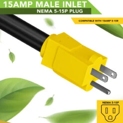 Power Cord Plug Adapter 15 Amp Male To 50 Amp Twist To Lock Female 12" RV Electrical Converter Cord Cable With LED Indicator Light 16 Power Cord Plug Adapter 15 Amp Male To 50 Amp Twist To Lock Female 12" RV Electrical Converter Cord Cable With LED Indicator Light -Auto Parts Shop leisure cords power cord plug adapter 15 amp male to 50 amp twist to lock female 12 rv electrical converter cord cable with led indicator light 18710.1683695295