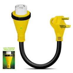 Power Cord Plug Adapter 30 Amp Male To 50 Amp Twist To Lock Female 12" RV Electrical Converter Cord Cable With LED Indicator Light 18 Power Cord Plug Adapter 30 Amp Male To 50 Amp Twist To Lock Female 12" RV Electrical Converter Cord Cable With LED Indicator Light -Auto Parts Shop leisure cords power cord plug adapter 30 amp male to 50 amp twist to lock female 12 rv electrical converter cord cable with led indicator light 75536.1683695274