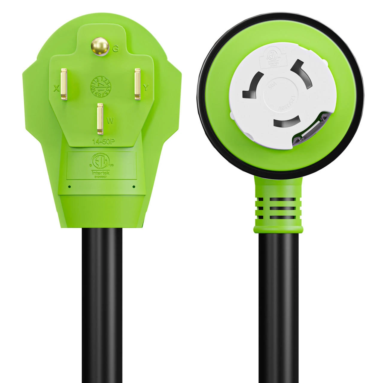 Power Cord Plug Adapter 50 Amp Male To 50 Amp Twist To Lock Female 12" RV Electrical Converter Cord Cable With LED Indicator Light 3 Power Cord Plug Adapter 50 Amp Male To 50 Amp Twist To Lock Female 12" RV Electrical Converter Cord Cable With LED Indicator Light - Image 3