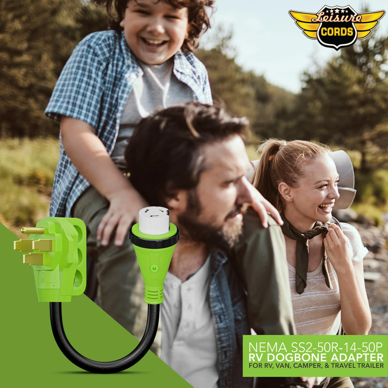 Power Cord Plug Adapter 50 Amp Male To 50 Amp Twist To Lock Female 12" RV Electrical Converter Cord Cable With LED Indicator Light 12 Power Cord Plug Adapter 50 Amp Male To 50 Amp Twist To Lock Female 12" RV Electrical Converter Cord Cable With LED Indicator Light - Image 12