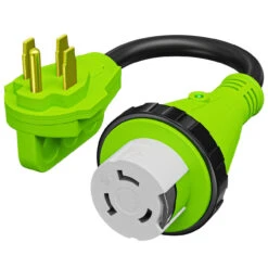Power Cord Plug Adapter 50 Amp Male To 50 Amp Twist To Lock Female 12" RV Electrical Converter Cord Cable With LED Indicator Light