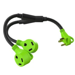 RV Y Adapter Cord 30 Amp Male Plug To Two 30 Amp Female 24" With Handle -Auto Parts Shop leisure cords rv y adapter cord 30 amp male plug to two 30 amp female 24 with handle 02277.1678159551