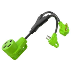 RV Y Adapter Cord 50 Amp Female Plug To (1) 30 Amp Male- (1) 15 Amp Male 24" With Handle -Auto Parts Shop leisure cords rv y adapter cord 50 amp female plug to 1 30 amp male 1 15 amp male 24 with handle 61028.1682570877