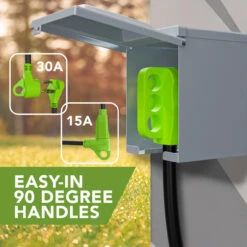 RV Y Adapter Cord 50 Amp Female Plug To (1) 30 Amp Male- (1) 15 Amp Male 24" With Handle -Auto Parts Shop leisure cords rv y adapter cord 50 amp female plug to 1 30 amp male 1 15 amp male 24 with handle 90469.1682570871