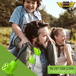 RV Y Adapter Cord 50 Amp Female Plug To Two 30 Amp Male 24" With Handle -Auto Parts Shop leisure cords rv y adapter cord 50 amp female plug to two 30 amp male 24 with handle 12458.1681878854