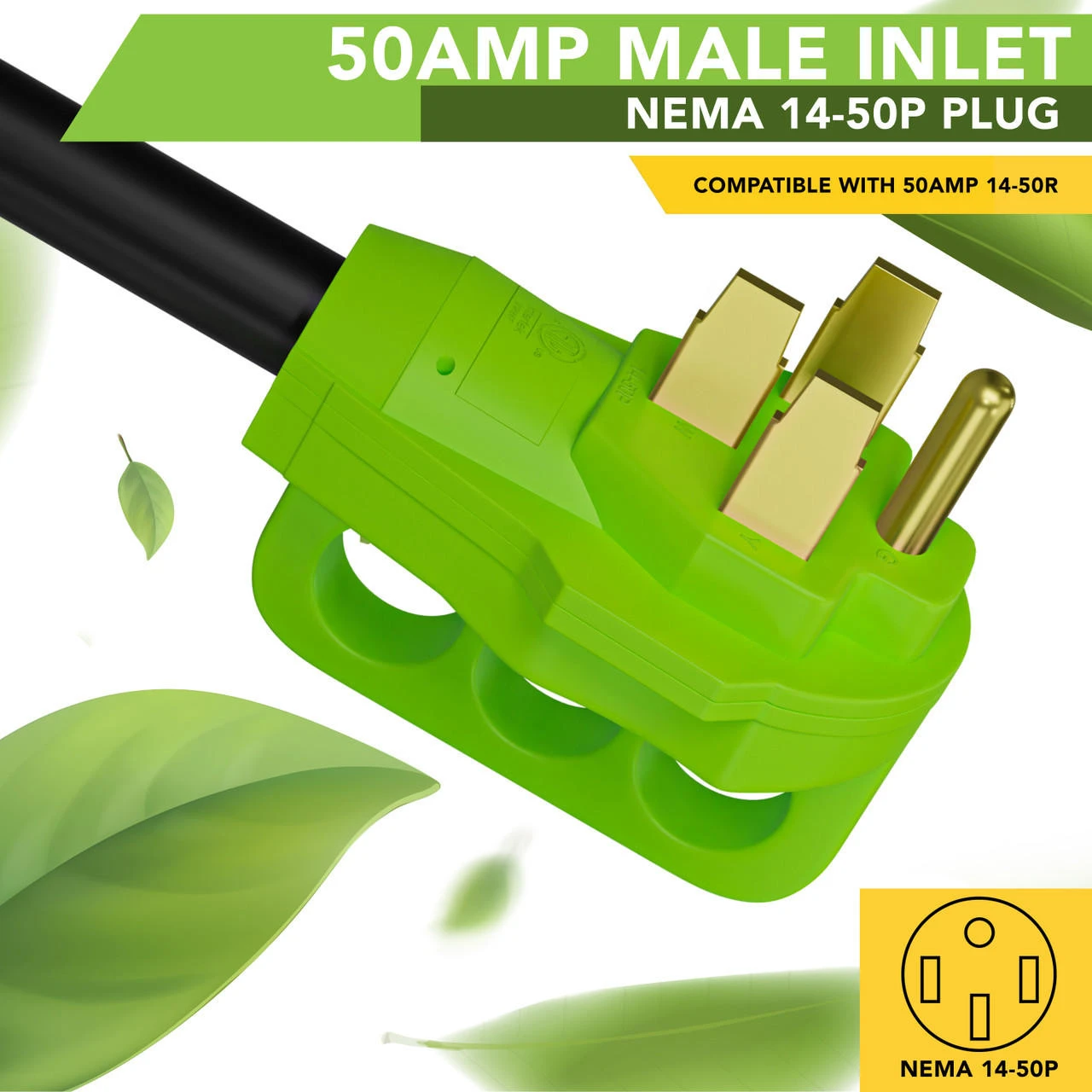 RV Y Adapter Cord 50 Amp Male Plug To Two 30 Amp Female 24" With Handle 4 RV Y Adapter Cord 50 Amp Male Plug To Two 30 Amp Female 24" With Handle - Image 4