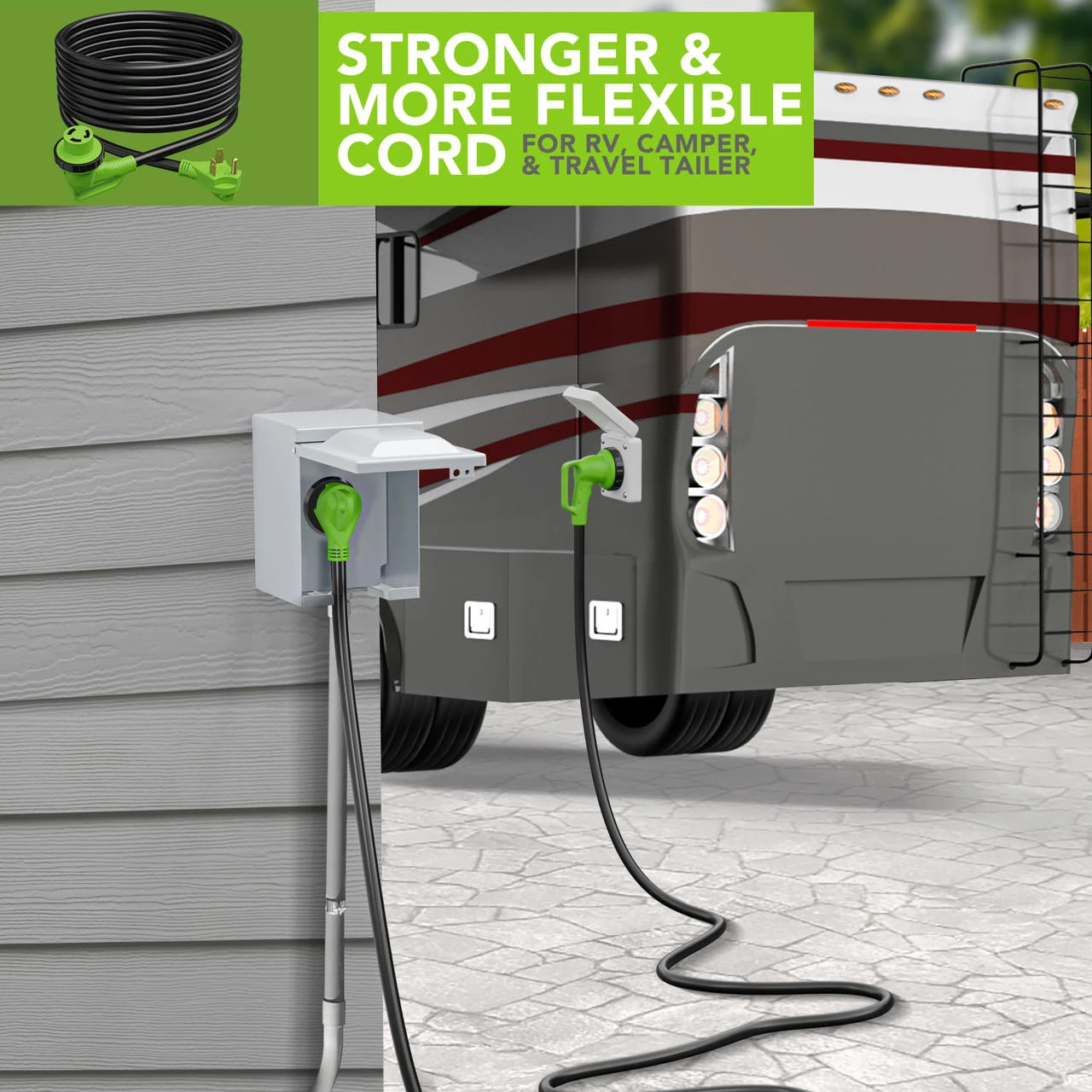 Twist Lock RV 30 Amp Power Cord With LED Power Indictor - 30 Amp Male To 30 Amp 90 Degree Female Locking Plug 25 Foot 6 Twist Lock RV 30 Amp Power Cord With LED Power Indictor - 30 Amp Male To 30 Amp 90 Degree Female Locking Plug 25 Foot - Image 6