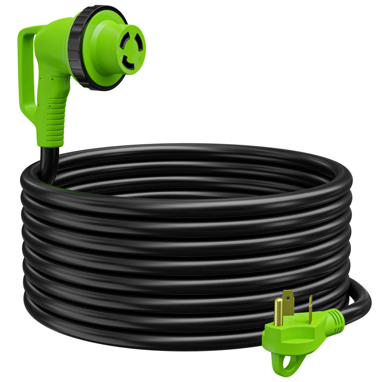 Twist Lock RV 30 Amp Power Cord With LED Power Indictor - 30 Amp Male To 30 Amp 90 Degree Female Locking Plug 36 Foot 1 Twist Lock RV 30 Amp Power Cord With LED Power Indictor - 30 Amp Male To 30 Amp 90 Degree Female Locking Plug 36 Foot