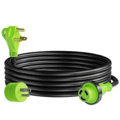 Twist Lock RV 30 Amp Power Cord With LED Power Indictor - 30 Amp Male To 30 Amp Female Locking Plug 15 Foot