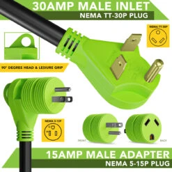 Twist Lock RV 30 Amp Power Cord With LED Power Indictor - 30 Amp Male To 30 Amp Female Locking Plug 50 Foot -Auto Parts Shop leisure cords twist lock rv 30 amp power cord with led power indictor 30 amp male to 30 amp female locking plug 50 foot 62739.1678320549