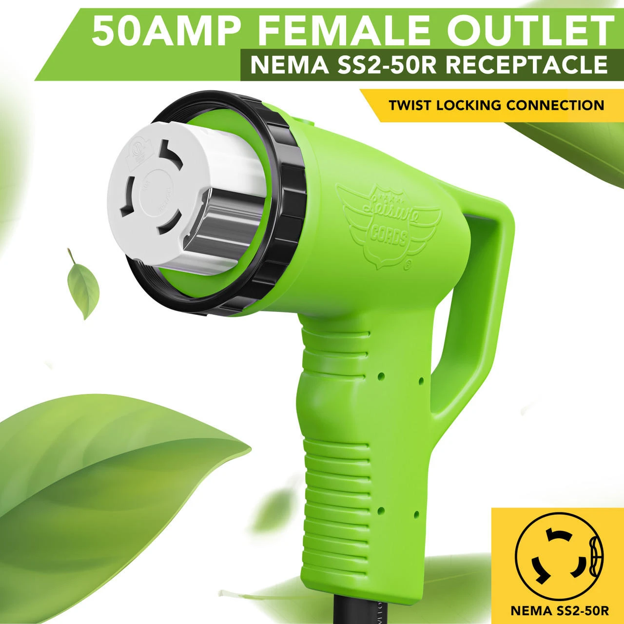 Twist Lock RV 50 Amp Power Cord With LED Power Indictor - 50 Amp Male To 50 Amp 90 Degree Female Locking Plug 50 Foot 4 Twist Lock RV 50 Amp Power Cord With LED Power Indictor - 50 Amp Male To 50 Amp 90 Degree Female Locking Plug 50 Foot - Image 4