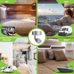 Leisure LED 4" 12V RV Interior Reading Light With Touch Activated Dimming Settings/Multi-Color Modes, Brushed Nickel Finish -Auto Parts Shop leisure led 12v rv interior reading light with touch activated dimming settingsmulti color modes 98582.1664407311