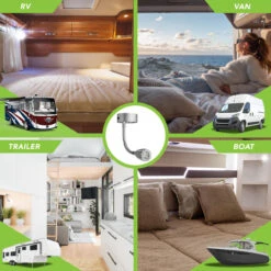 Leisure LED 8" 12V RV Flexible Gooseneck Interior Reading Light With Touch Activated Dimming Settings/Multi-Color Modes, Brushed Nickel Finish 17 Leisure LED 8" 12V RV Flexible Gooseneck Interior Reading Light With Touch Activated Dimming Settings/Multi-Color Modes, Brushed Nickel Finish -Auto Parts Shop leisure led 8 12v rv flexible gooseneck interior reading light with touch activated dimming settingsmulti color modes brushed nickel finish 03182.1664580231