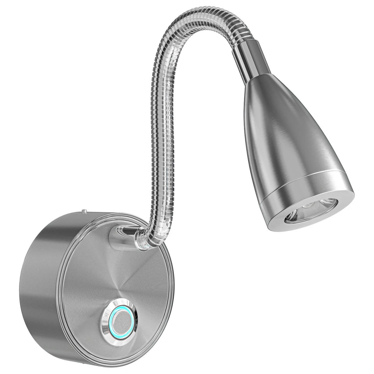 Leisure LED 8" 12V RV Flexible Gooseneck Interior Reading Light With Touch Activated Dimming Settings/Multi-Color Modes, Brushed Nickel Finish 1 Leisure LED 8" 12V RV Flexible Gooseneck Interior Reading Light With Touch Activated Dimming Settings/Multi-Color Modes, Brushed Nickel Finish