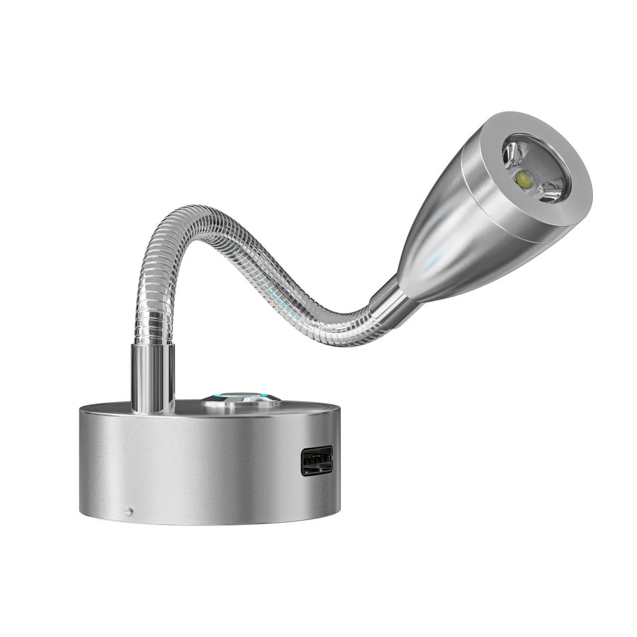 Leisure LED 8" 12V RV Flexible Gooseneck Interior Reading Light With Touch Activated Dimming Settings/Multi-Color Modes, Brushed Nickel Finish 7 Leisure LED 8" 12V RV Flexible Gooseneck Interior Reading Light With Touch Activated Dimming Settings/Multi-Color Modes, Brushed Nickel Finish - Image 7