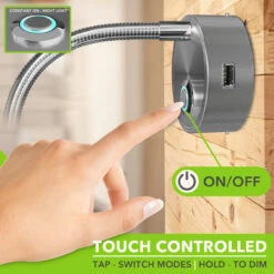 Leisure LED 8" 12V RV Flexible Gooseneck Interior Reading Light With Touch Activated Dimming Settings/Multi-Color Modes, Brushed Nickel Finish 12 Leisure LED 8" 12V RV Flexible Gooseneck Interior Reading Light With Touch Activated Dimming Settings/Multi-Color Modes, Brushed Nickel Finish -Auto Parts Shop leisure led 8 12v rv flexible gooseneck interior reading light with touch activated dimming settingsmulti color modes brushed nickel finish 82421.1664580233