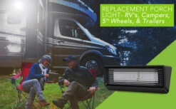 LED RV Exterior Porch Utility Light XL 12v 650 Lumen Lighting Fixture Black Base -Auto Parts Shop leisure led led rv exterior porch utility light xl 12v 650 lumen lighting fixture black base 68771.1642094761