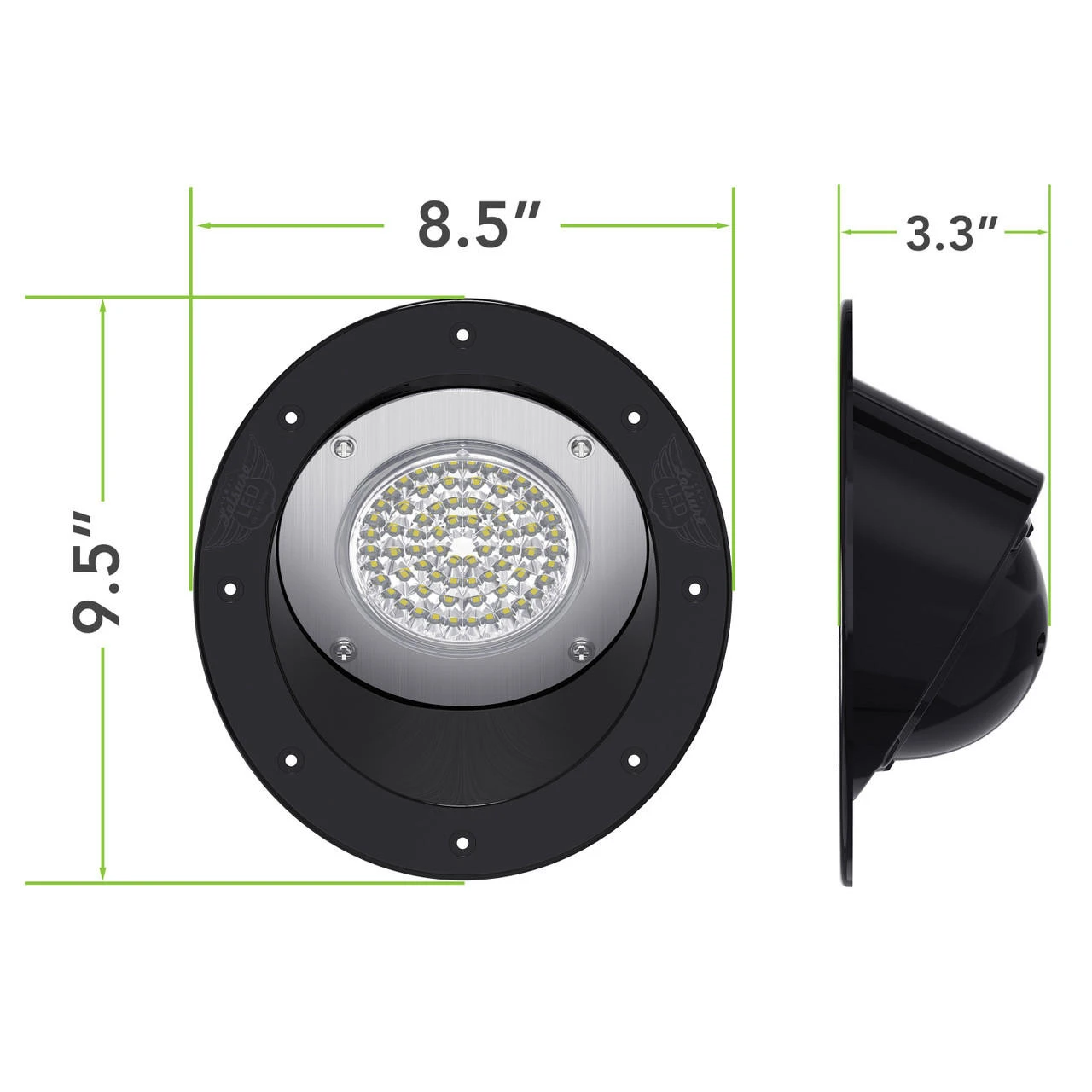 LED RV Exterior Round Recessed Mount Porch Utility 12v 1100 Lumen Warrior Flood Lighting Fixture 2 LED RV Exterior Round Recessed Mount Porch Utility 12v 1100 Lumen Warrior Flood Lighting Fixture - Image 2