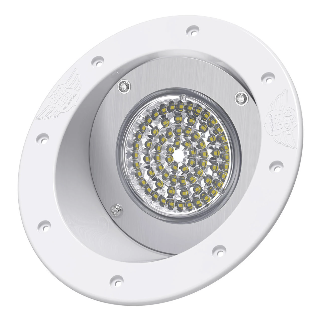 LED RV Exterior Round Recessed Mount Porch Utility 12v 1100 Lumen Warrior Flood Lighting Fixture 1 LED RV Exterior Round Recessed Mount Porch Utility 12v 1100 Lumen Warrior Flood Lighting Fixture
